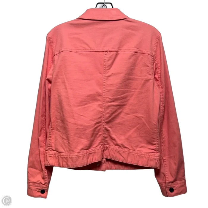 Jacket Denim By Talbots In Peach, Size: S