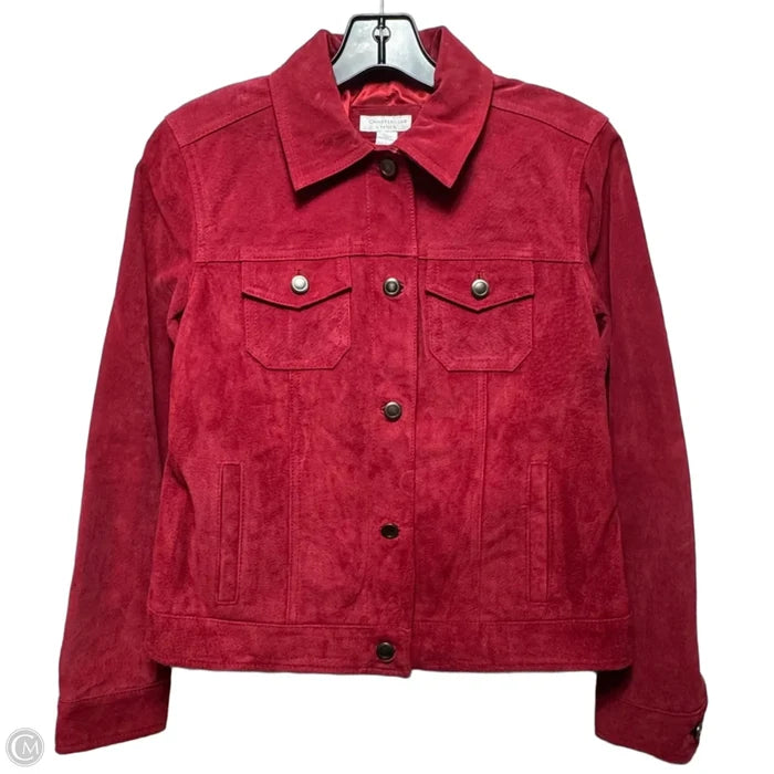Jacket Leather By Charter Club In Red, Size: S