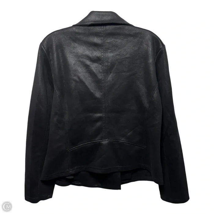 Jacket Moto By Chicos In Black, Size: 10