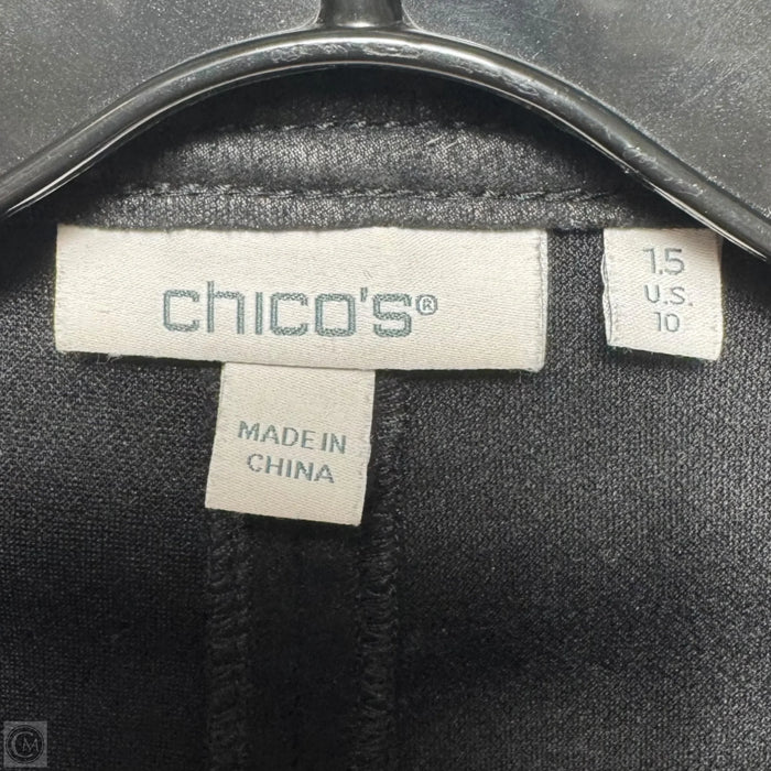 Jacket Moto By Chicos In Black, Size: 10