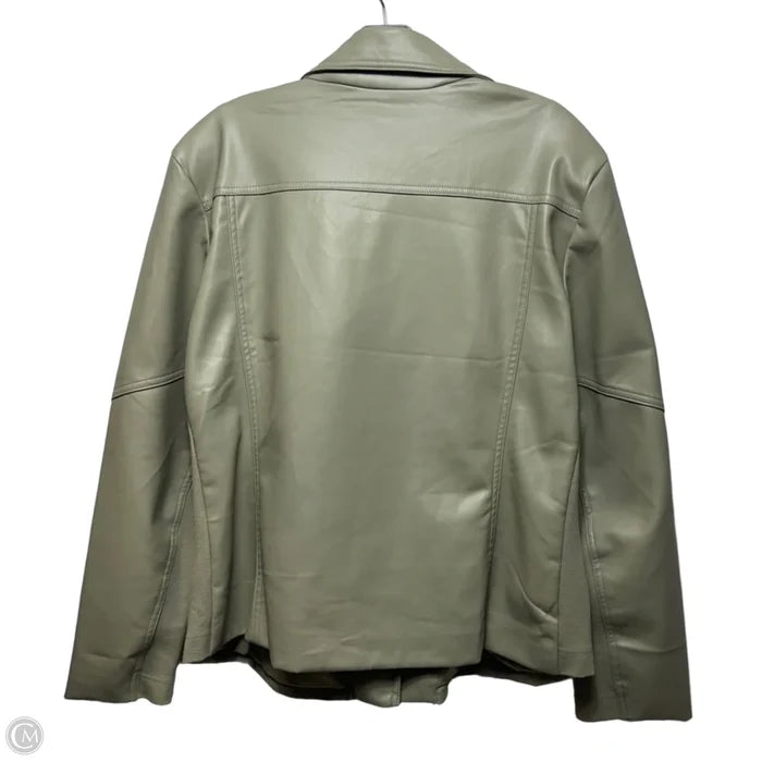 Jacket Moto By Chicos In Green, Size: 16