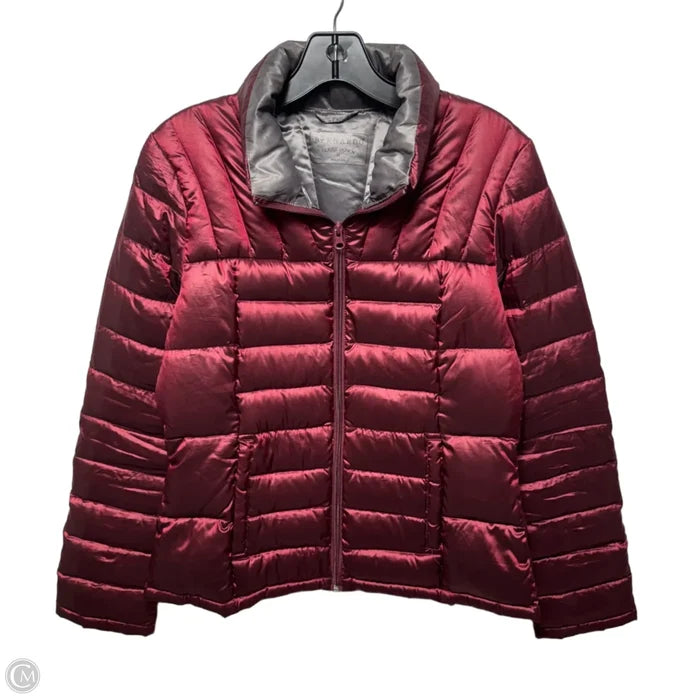 Jacket Puffer & Quilted By Bernardo In Maroon, Size: M