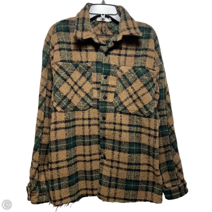 Jacket Shirt By MNML In Plaid Pattern, Size: M
