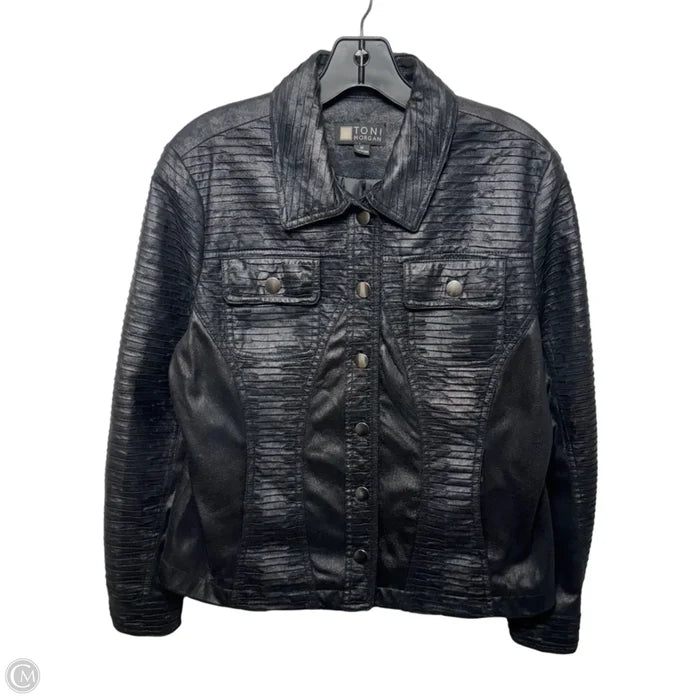 Jacket Shirt By Toni Morgan In Black, Size: M