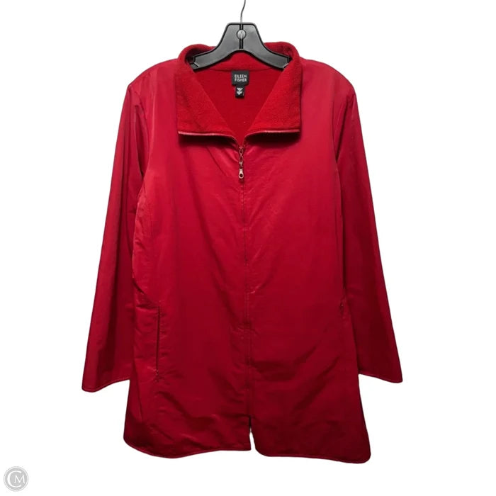 Jacket Windbreaker By Eileen Fisher In Red, Size: M