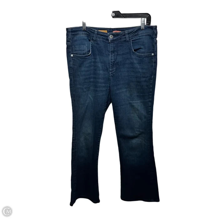 Jeans Flared By Pilcro In Blue Denim, Size: 14/32