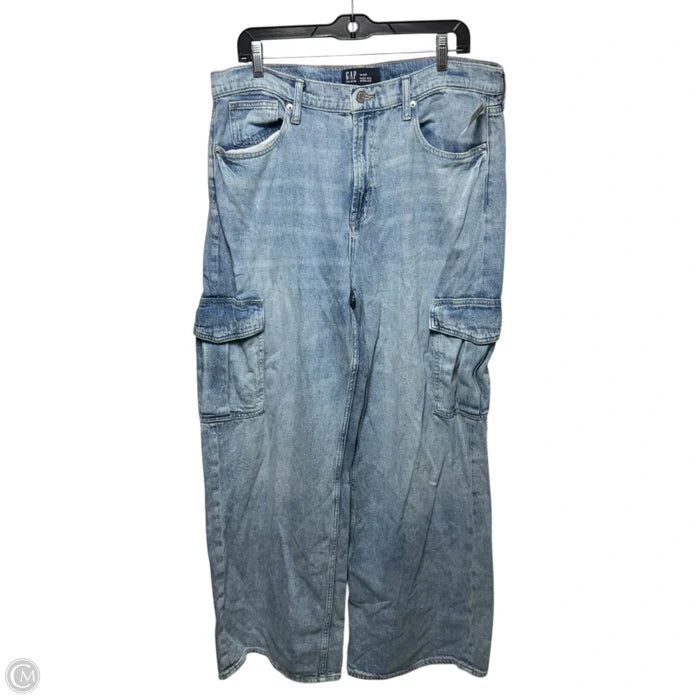 Jeans High-Rise Wide Leg By Gap In Blue Denim, Size: 16/33