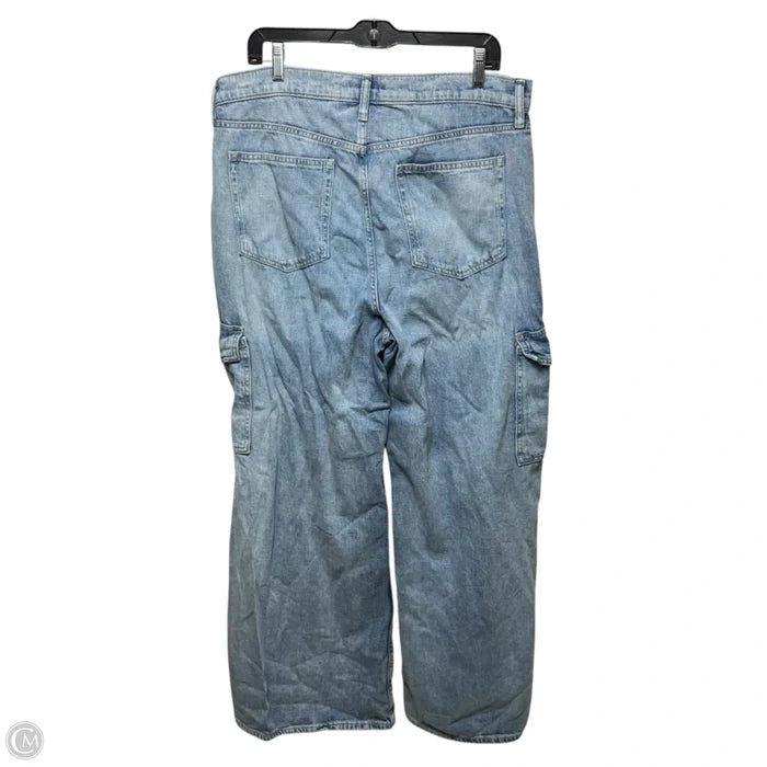 Jeans High-Rise Wide Leg By Gap In Blue Denim, Size: 16/33