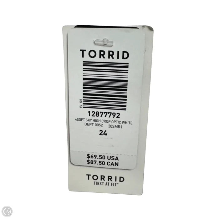 Jeans Soft Sky High Cropped By Torrid In Optic White, Size: 24