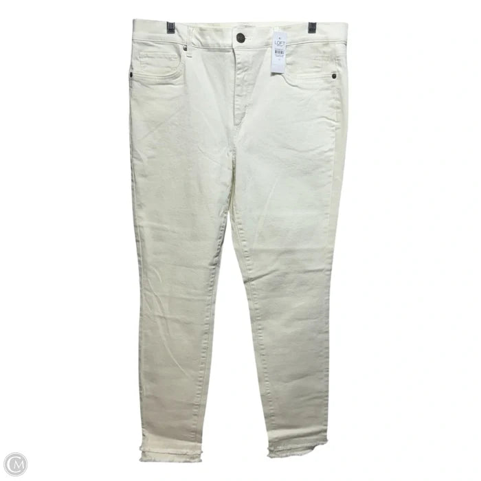 Jeans Straight By Loft In Cream, Size: 12