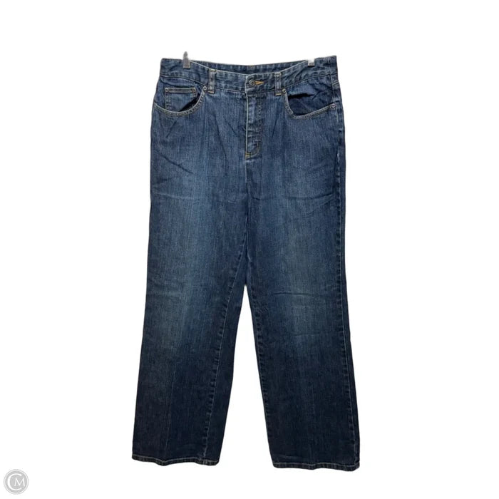 Jeans Stretch Wide Leg By Talbots In Blue Denim, Size: 10