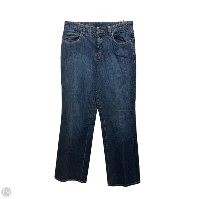 Jeans Wide Leg By Talbots In Blue Denim, Size: 10 Long