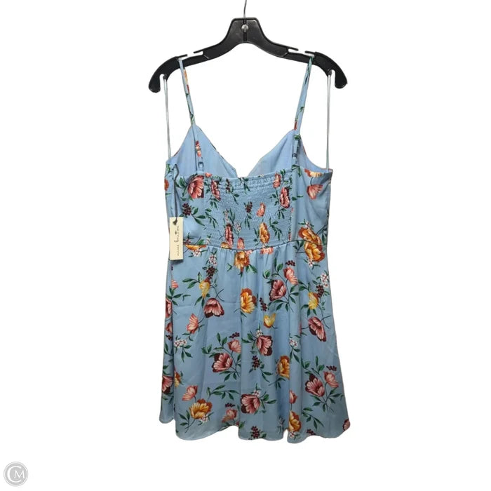 Jessa Smocked Back Dress Casual Short By Nine Britton In Floral Print, Size: L