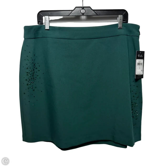 Jeweled Short Suit Skirt Designer By Karl Lagerfeld In Green, Size: 16