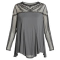 Jojo Mixed Media Long Sleeve Tee By Free People In Grey, Size: S (estimate)