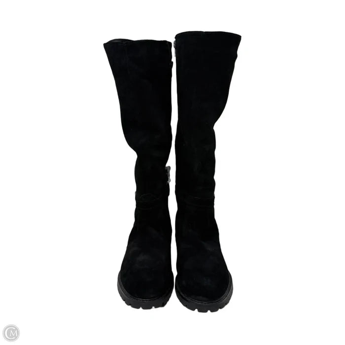 Kira Suede Boots Knee Flats By Palmroth Original In Black, Size: 10
