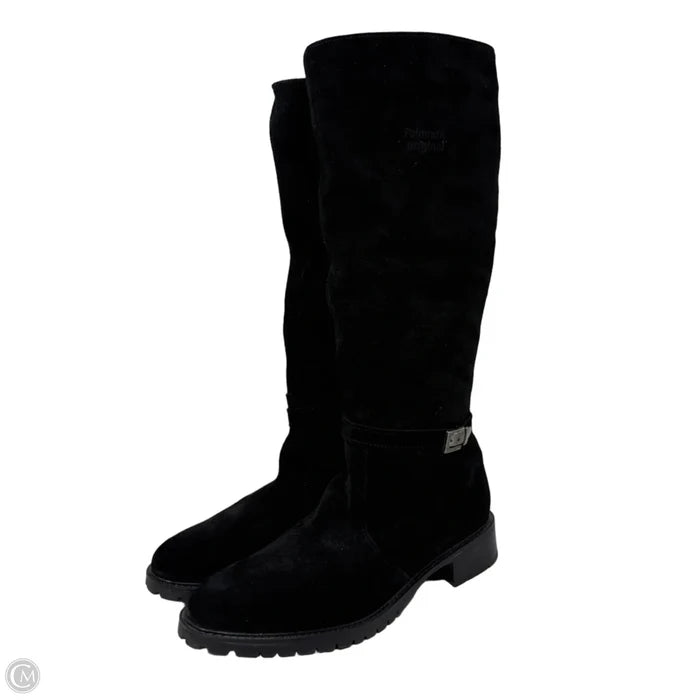 Kira Suede Boots Knee Flats By Palmroth Original In Black, Size: 10