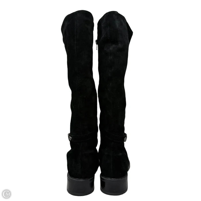 Kira Suede Boots Knee Flats By Palmroth Original In Black, Size: 10