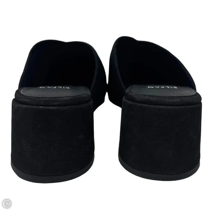 Knit Block Heel Mules Shoes By Eileen Fisher In Black, Size: 8