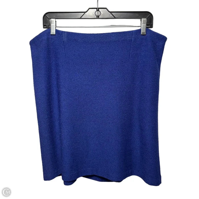 Knit Skirt Midi By Misook In Blue, Size: L