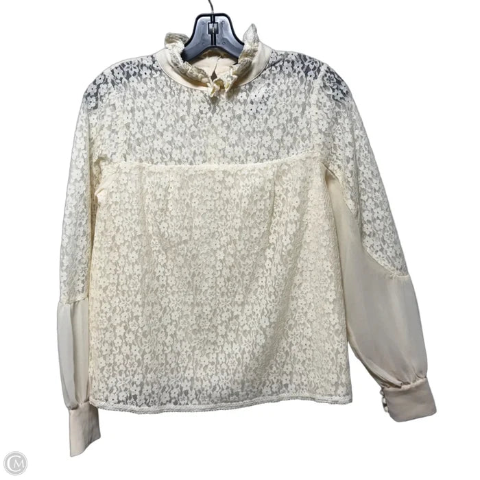 Lace Blouse Long Sleeve By Tuckernuck In Cream, Size: S