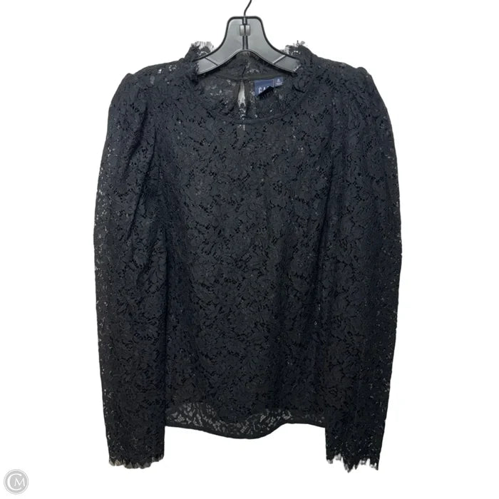 Lace Top Long Sleeve By Gap In Black, Size: M Tall