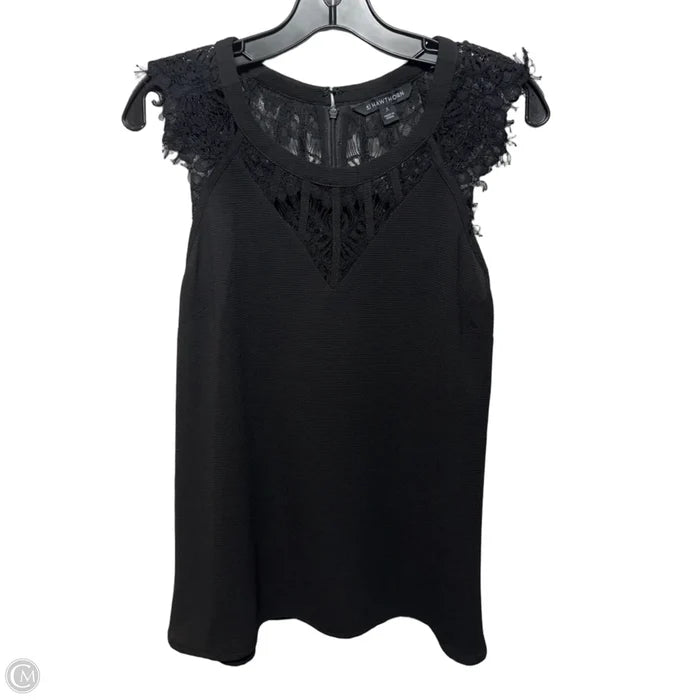 Lace Trim Top Sleeveless By Hawthorn In Black, Size: S