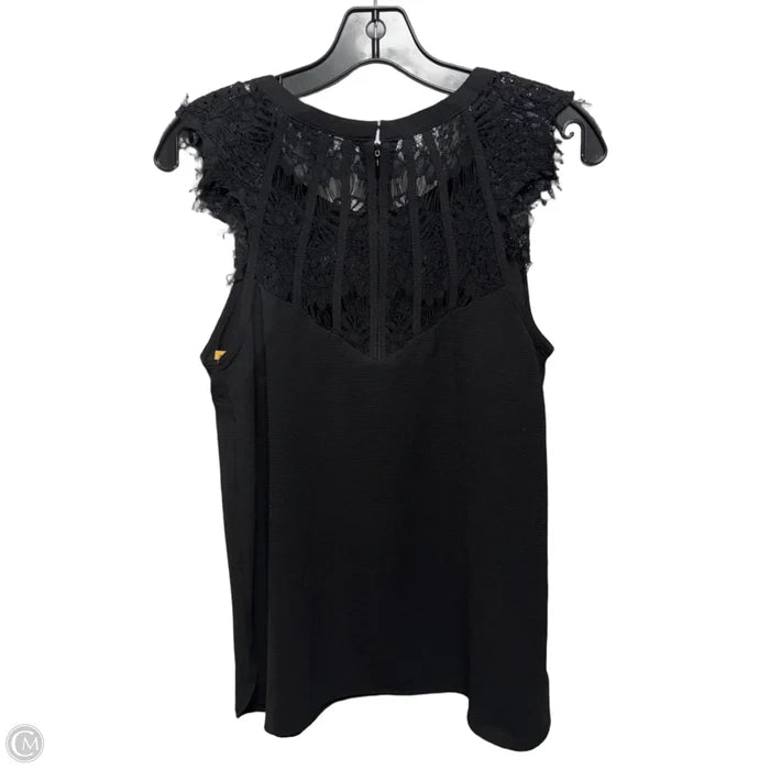 Lace Trim Top Sleeveless By Hawthorn In Black, Size: S