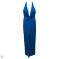 Leah Stretch Crepe Halter Neck Maxi Dress By Badgley Mischka In Blue, Size: 6