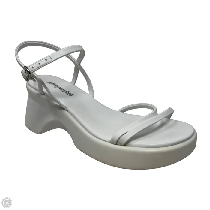 Leonel Platform Sandals By Jeffrey Campbell In White, Size: 7