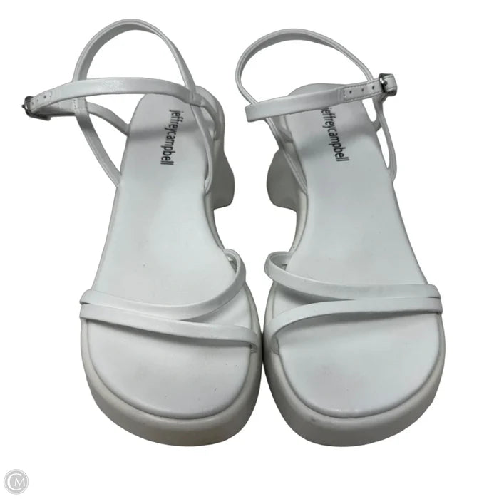 Leonel Platform Sandals By Jeffrey Campbell In White, Size: 7