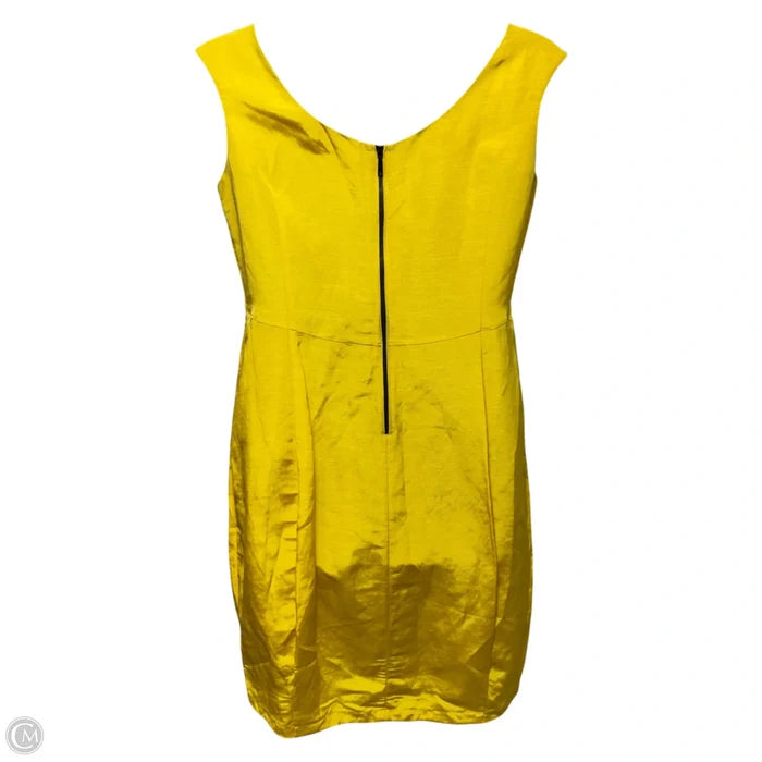 Linen Blend Dress Designer By Lafayette 148 In Yellow, Size: 12