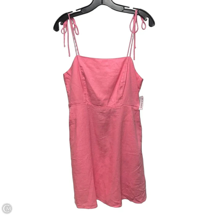 Linen Tie Strap Dress Casual Short By Old Navy In Pink, Size: M