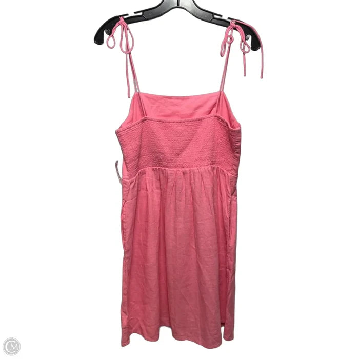 Linen Tie Strap Dress Casual Short By Old Navy In Pink, Size: M