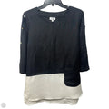 Linen Top Long Sleeve By Toofan In Black & White, Size: S