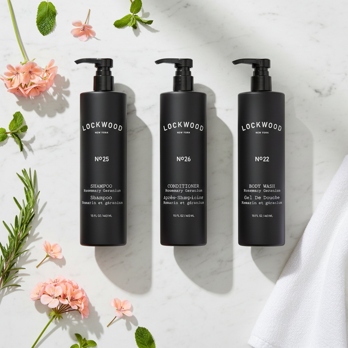 Flat Lay - All 3 Bottles with Scattered Ingredients