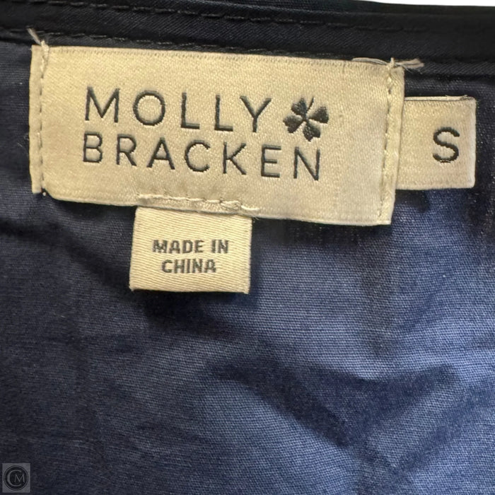 Long Smocked Waist Dress In Volume By Molly Bracken In Navy, Size: S