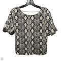 Low Back Sequin Top Short Sleeve By Fate In Snakeskin Print, Size: S