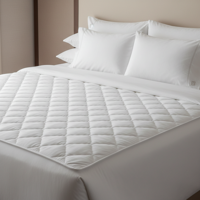 Downlite hotel mattress pad king size white quilted luxury hotel bedding protection