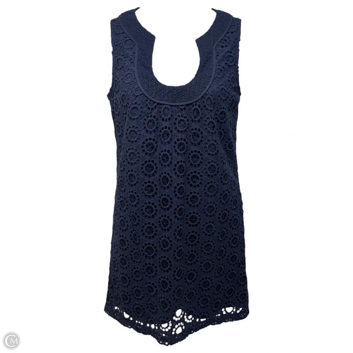Maple Sleeveless Eyelet Cotton Shift Dress By Trina Turk In Navy, Size: 8