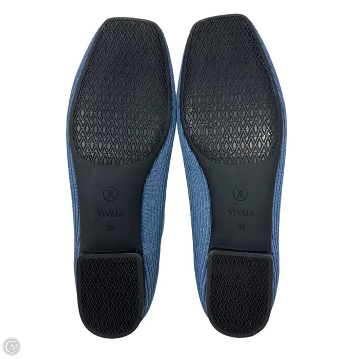 Margot Square-Toe V-Cut Flats By Vivaia In Blue, Size: 8.5 (39)