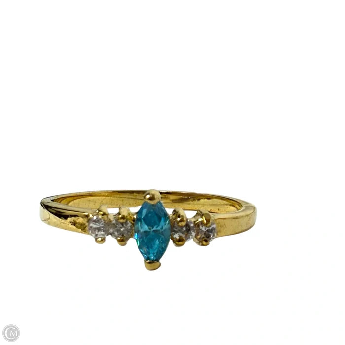 Marquise-Cut Blue Gem Ring, Size: 8
