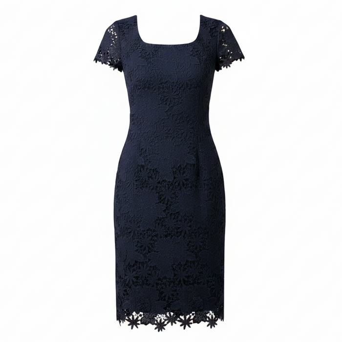 Marta Dress Designer By Lilly Pulitzer In True Navy Truly Floral Lace, Size: 6