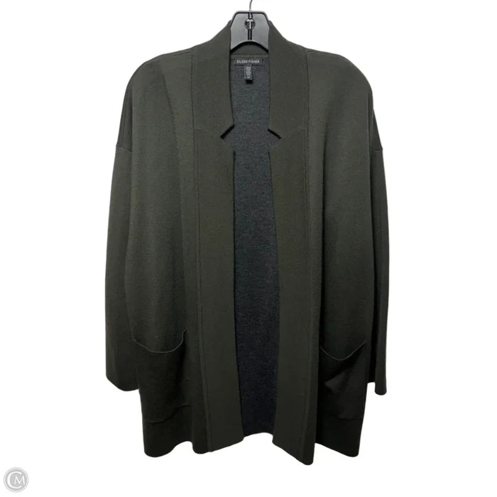 Merino Blend Sweater Cardigan By Eileen Fisher In Green, Size: S