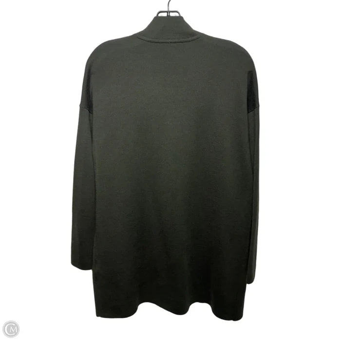 Merino Blend Sweater Cardigan By Eileen Fisher In Green, Size: S
