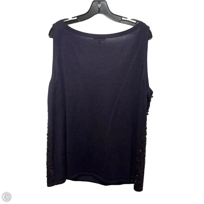 Merino Sequin Top Sleeveless By Eileen Fisher In Purple, Size: 2x