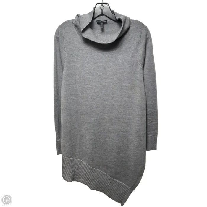 Merino Wool Sweater Tunic Long Sleeve By Eileen Fisher In Grey, Size: S