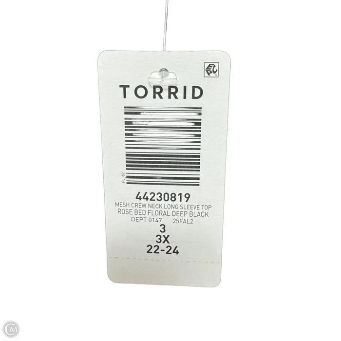 Mesh Top Long Sleeve By Torrid In Floral Print, Size: 3x