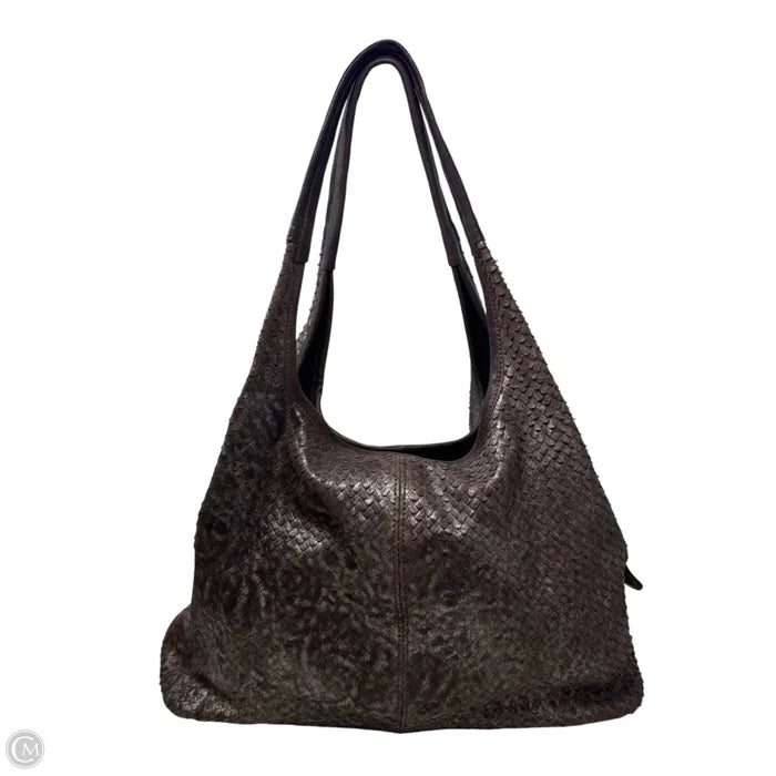 Metallic Faux Scale Leather Hobo Handbag By Sundance, Size: Large