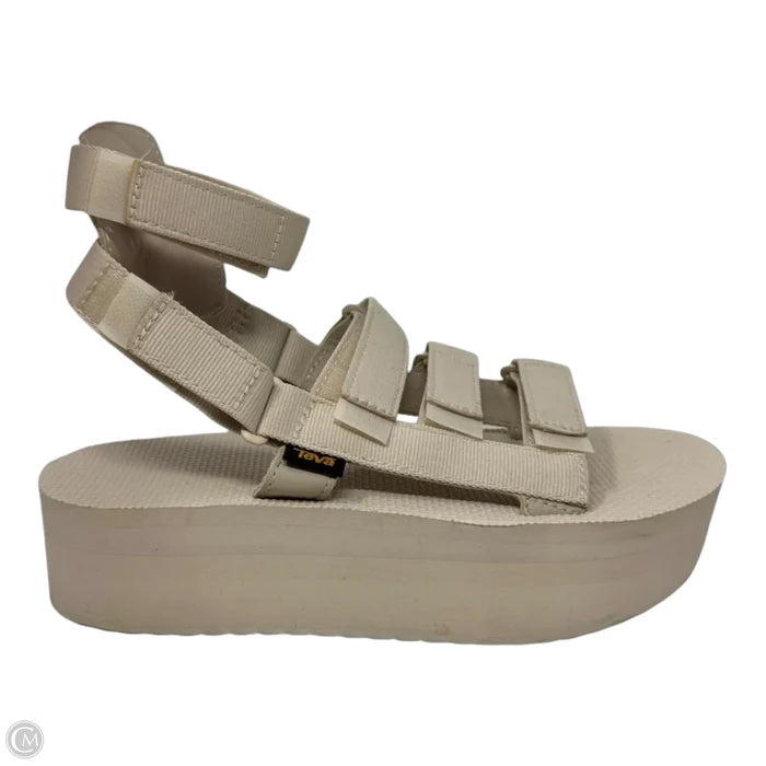 Mevia Sandals Heels Platform By Teva In Cream, Size: 8